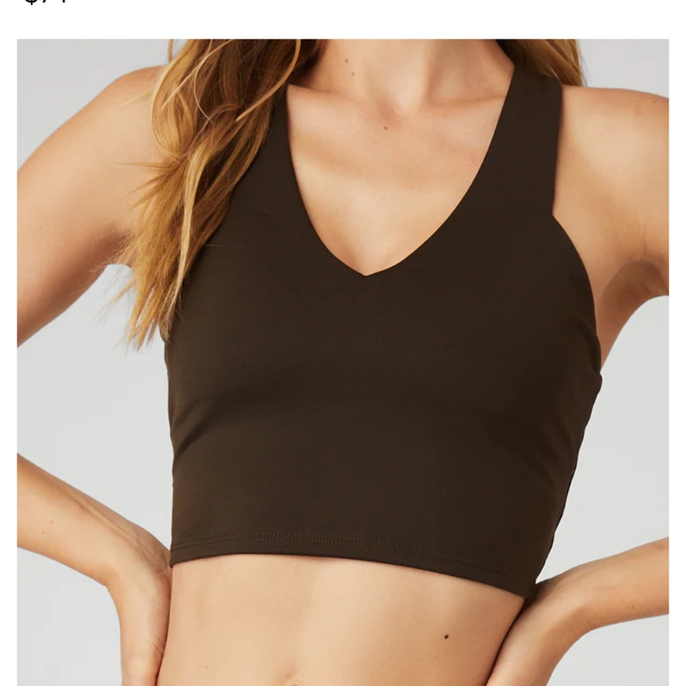 ALO Yoga Airbrush Real Bra Tank ESPRESSO Size SMALL